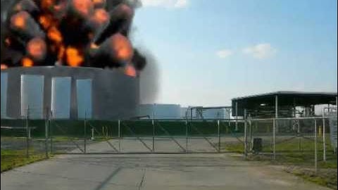 Simulation of tank on fire followed by explosion | SimsUshare Fire Simulator