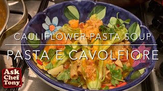 Cauliflower pasta soup