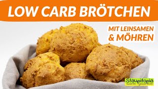 Low Carb Brötchen ohne Mehl mit Leinsamen und Karotten I Einfache Low Carb Frühstück Rezepte