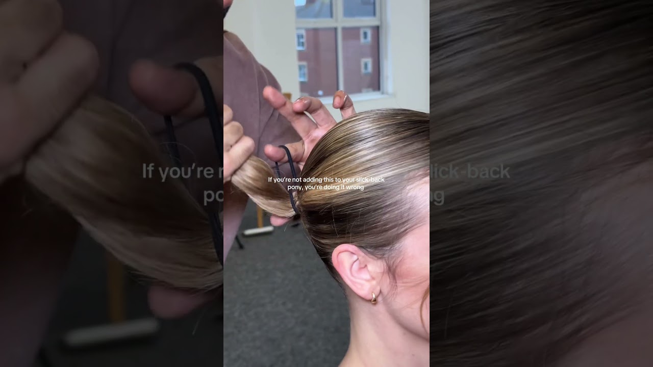 The secret ingredient is..a clip-in 🤭 #hairtok #hairstyle #ponytail #slickback #hairextensions