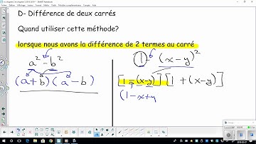 Factorisation:  différences des deux carrés