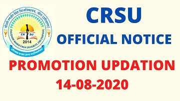 CRSU Promotion Updation