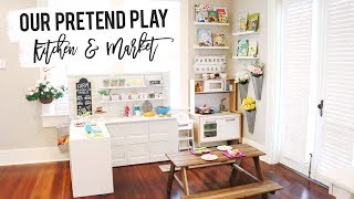 All the details on this DIY are on the blog but we wanted to show the kids new Pretend Play Kitchen & Market in action! It