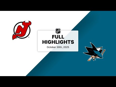 NHL Highlights | Devils vs. Sharks | October 30, 2025