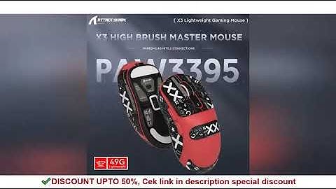 Attack Shark X3 PAW3395 Bluetooth Macro Gaming Mouse , Tri-Mode Connection, 26000dpi, 650IPS, Lightw