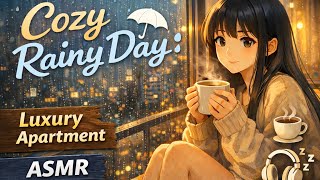 👉 A Cozy Rainy Day in a Luxury Apartment 🌧️ Anime Girl Relaxing Routine