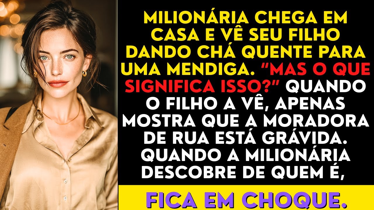 Milionária chega em casa e vê seu filho dando chá quente para uma mendiga. “Mas o que...