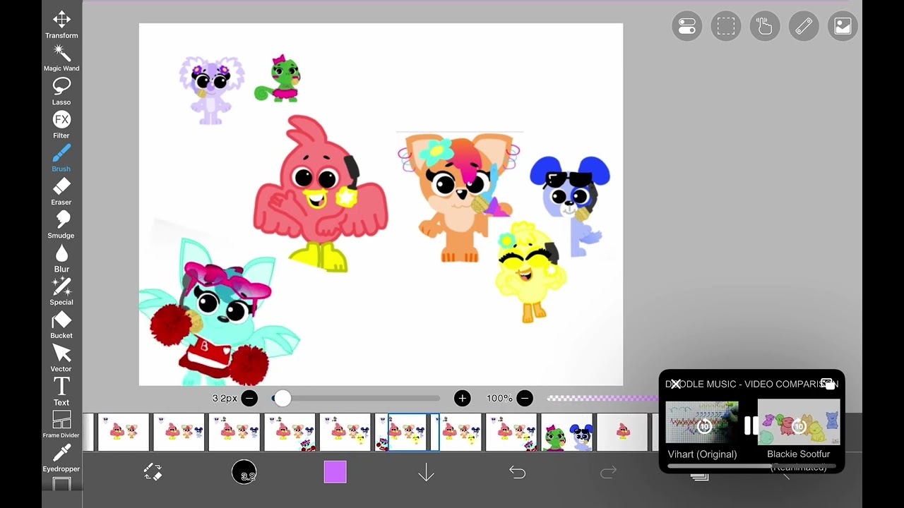 Doodle music but the colors are link squad