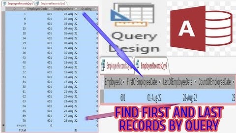 How to Find First and Last Record With Query in MS Access ||Dawood Academy