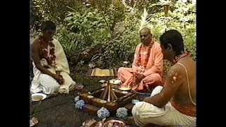 HH Radha Govinda Dasa Goswami Maharaja gives second initiation to Raghunath Prabhu