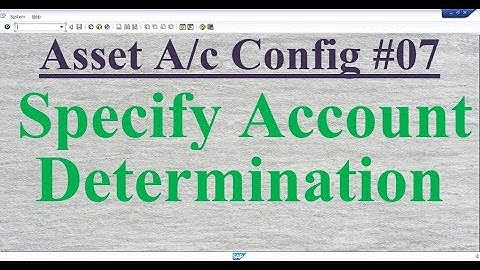 Asset Config  #07 Specify Account Determination