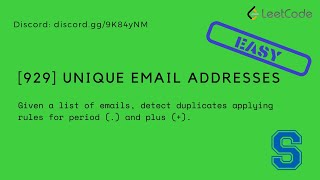 Leetcode [929] Unique Email Addresses