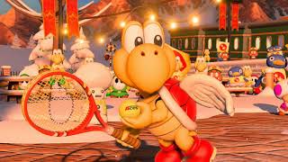 Mario Tennis Aces- Diddy Kong And Toad Vs Paratroopa And Luma Snowfall Mountain