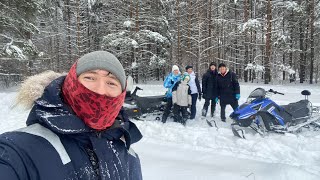 картинка: Выезд на миниснегоходе Sharmax и снегоходе Yamaha. Все плюсы миника в видео))