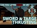 McBain Thrusts [Broadsword &amp; Targe] - Can I Learn HEMA From YouTube and VR?