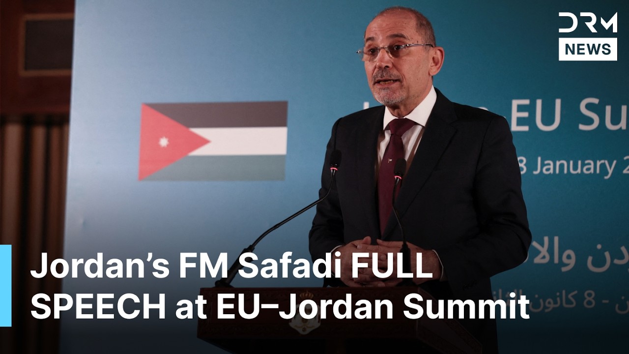 FULL SPEECH: Jordan’s Safadi Speaks at EU–Jordan Summit as Middle East Tensions Dominate Talks |AC1B
