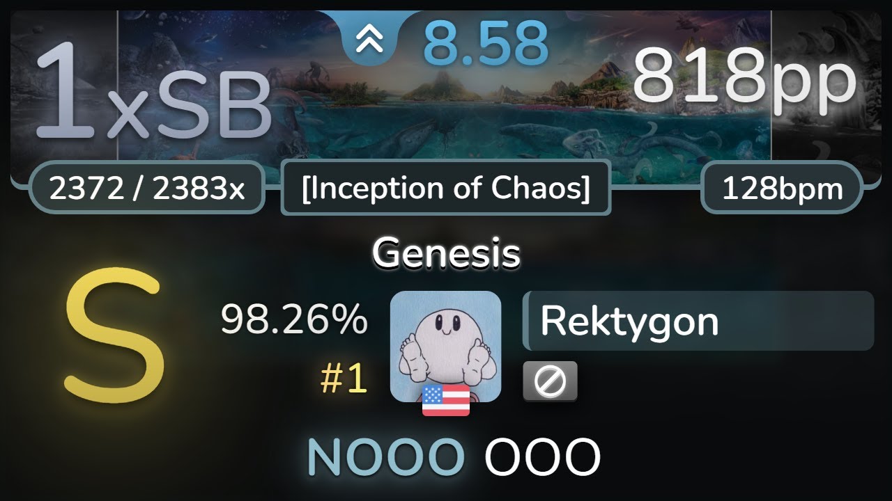 8.6⭐ Rektygon | Devin Townsend - Genesis [Inception of Chaos] 98.26% | #1 | 818pp 1xSB - osu!