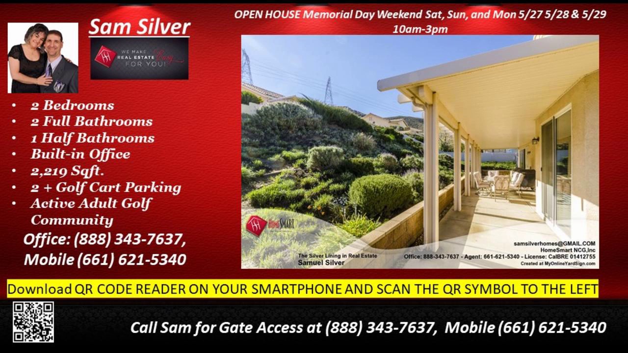 Open House 2 bed 2.5 bath homes for sale Sun Lakes CA 92220 Sam Silver