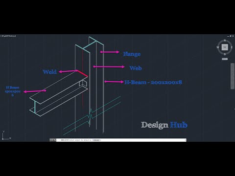 Beam connection |Structural design| Autocad tutorial |