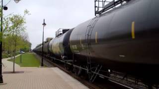 ICE DME EMD SD40-2 6217 6100 CSX GE ES44 5256 Ethinal Freight 602 :Lake Forest Metra Station