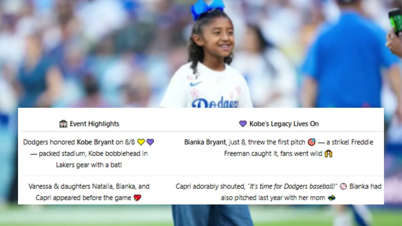 Kobe's Legacy Lives On Bianka's First Pitch Power