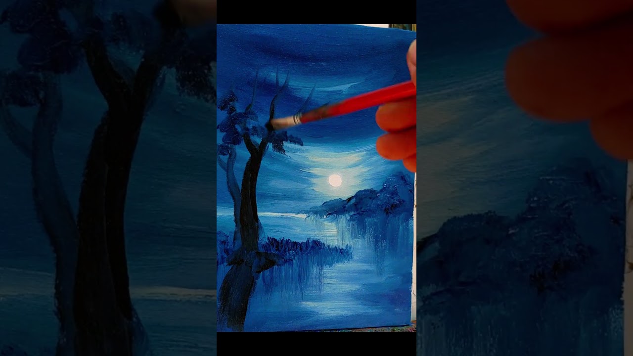 Mountain scenery at night