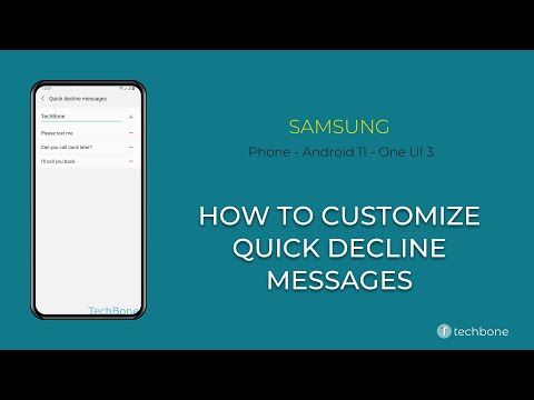 How to Customize Quick decline messages - Samsung Phone [Android 11 - One UI 3]