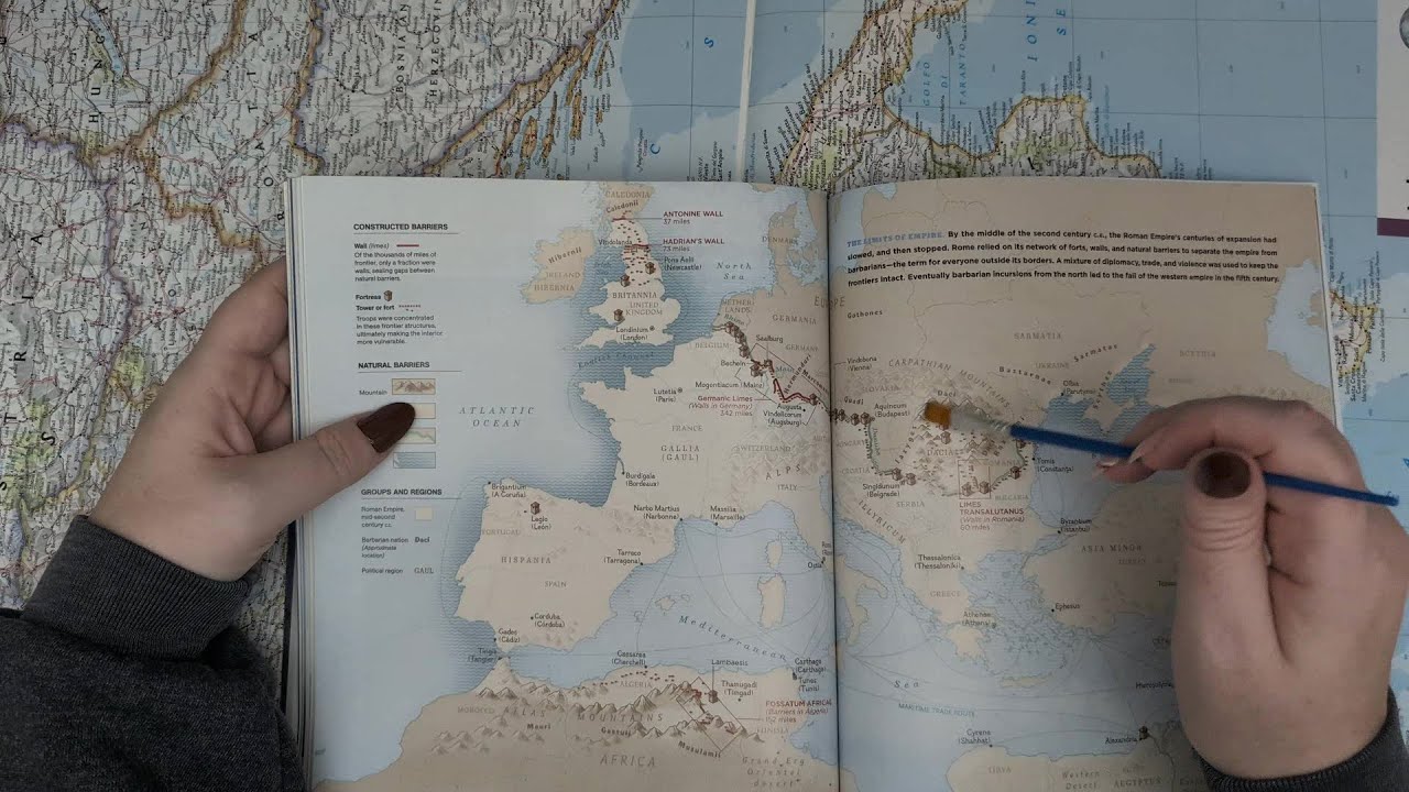 ASMR ~ Brushing Maps of the Roman Empire! Soft Spoken Educational Relaxation for Sleep