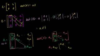 Upper triangular determinant | Matrix transformations | Linear Algebra | Khan Academy