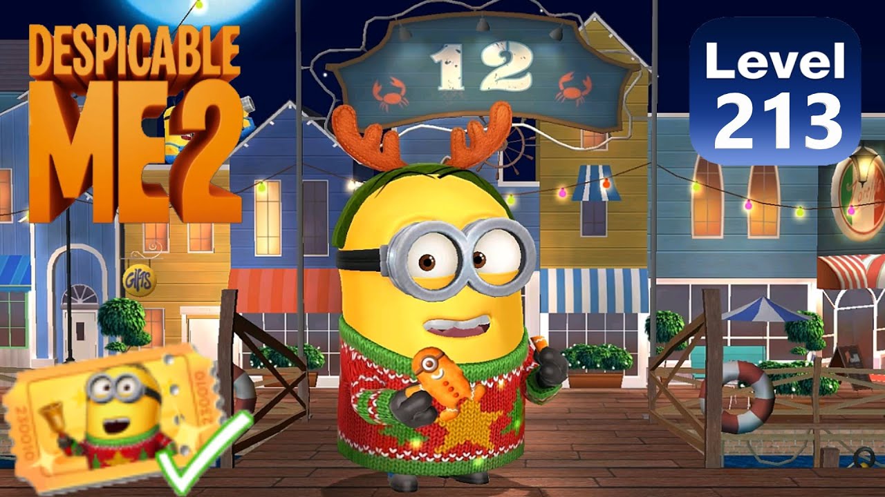 Minion Rush Holiday Sweater minion run Pier 12 level 213 Xbox PC gameplay Despicable me 2 minions