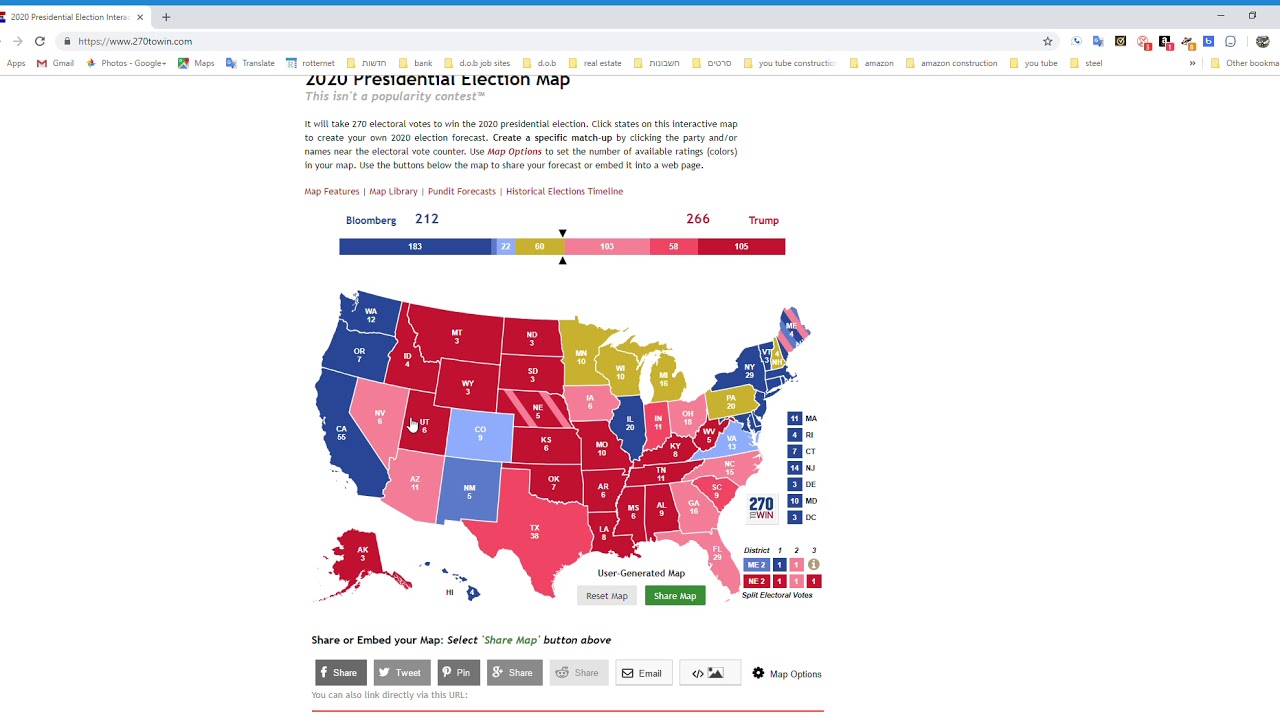 2020 Election Prediction Bloomberg vs Trump - YouTube