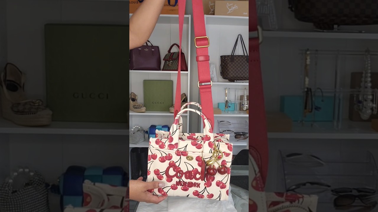Unboxing My Coach Cargo 26 Cherry Print Tote! 