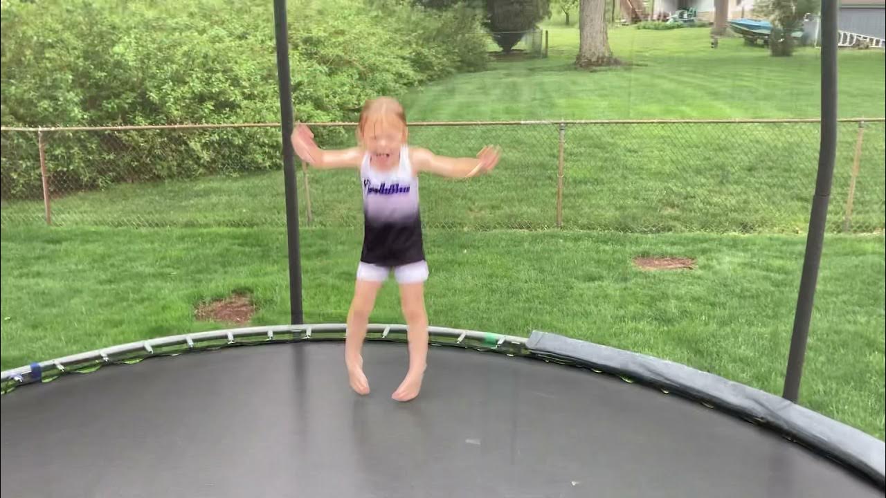 Avery’s Straddle Jump on the Trampoline - YouTube