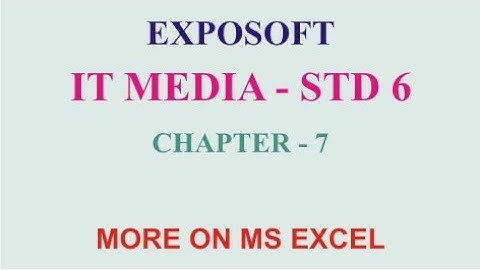 IT MEDIA STD 6 - CHAPTER 7 MORE ON MS EXCEL