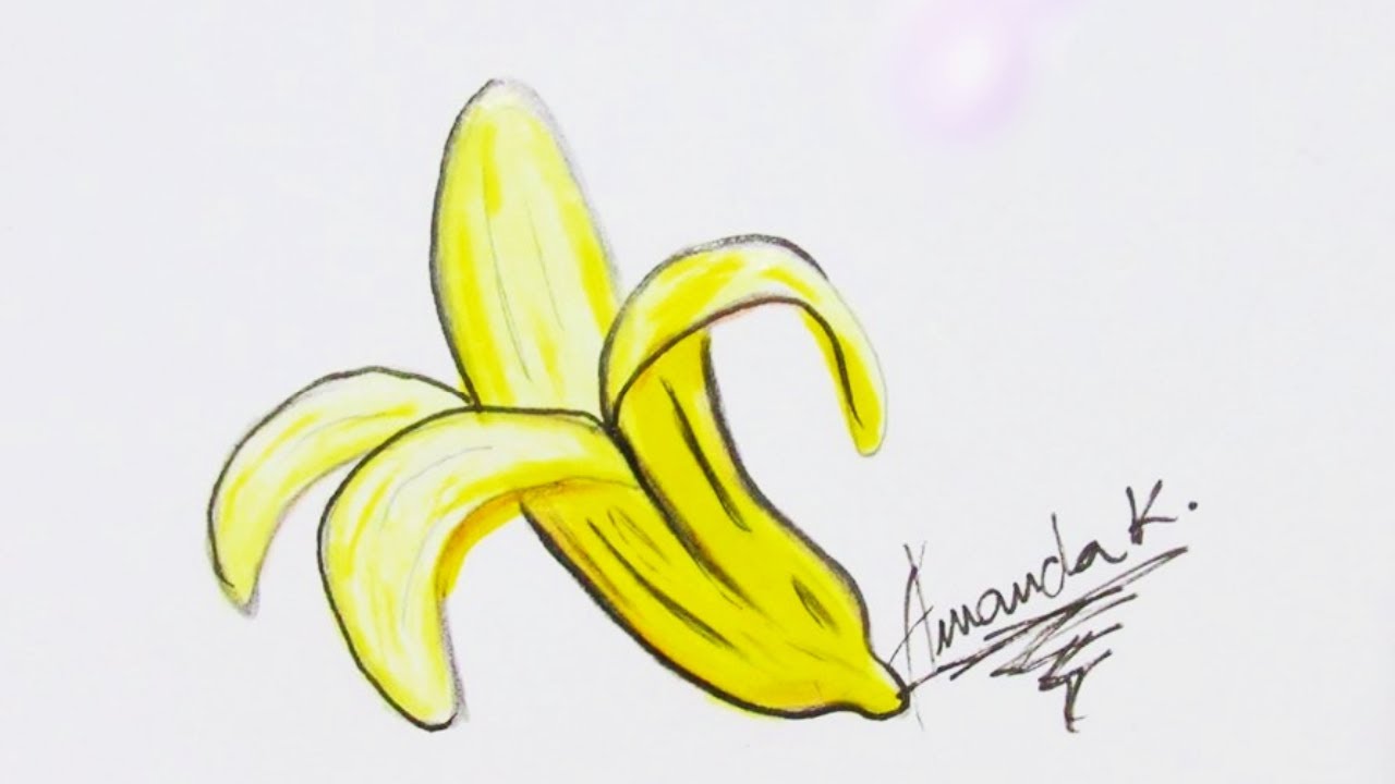 COMO DESENHAR BANANA (FÁCIL)/ HOW TO DRAW BANANA (EASY)