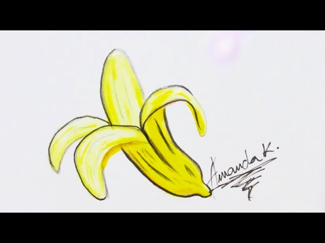 HOW TO DRAW A BANANA/ COMO DESENHAR UMA BANANA 