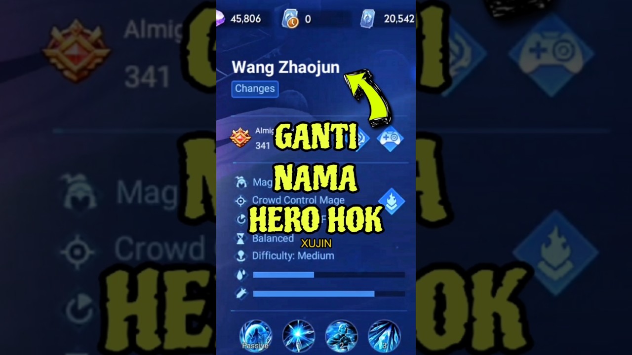 Cara Ganti Nama Hero HOK Honor Of Kings Global Change Hero Name Version English Chinese XUJIN 王者荣耀