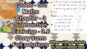 Subtraction | Chapter 3 | Class 3 | Living maths class 3 | Exercise 3.6 | Mathsadda |