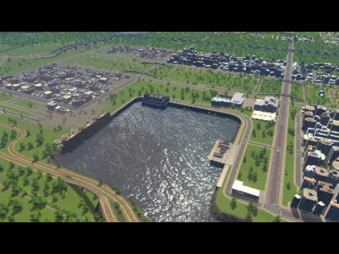 シティーズ スカイライン Ps4 Edition 温帯編 9 水路を作って街の中心部に大き目の水辺を作る作業 Youtube