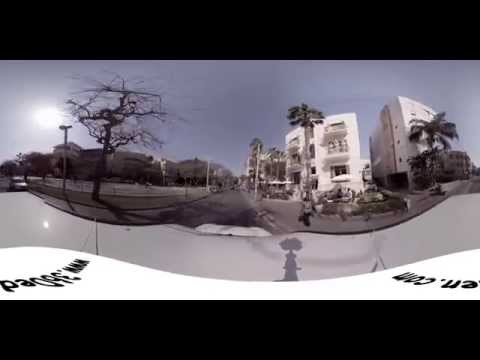 Driving in Sderot Rothschild, Tel Aviv, Israel, 360 degree VR video