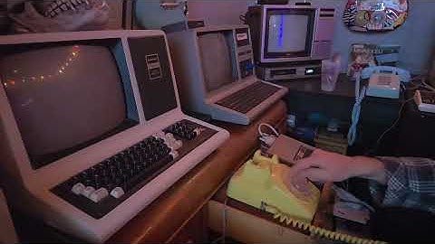 Using a TRS80 Data Terminal DT-10 & a Model II (26-1173) to call The Keep BBS @ 300 baud - 12/12/25