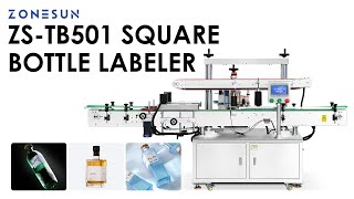 ZONESUN ZS-TB501 Automatic Three-Side Corner Labeling Machine for Square Bottles