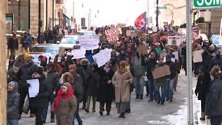 Over 1,000 people gather on Boston Common in Presidents Day protest against Trump