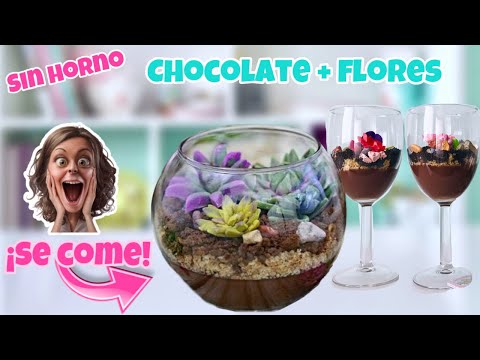 recetas de galletas sin huevo TERRARIO COMESTIBLE 🌸 de CHOCOLATE 🍫 Plantas comestibles (Postre delicioso sin horno para mamá) 🌺