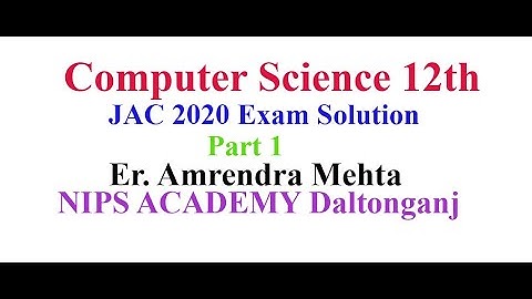Computer Science 12th Exam 2020 solution|JAC Computer Science 12th solution|CBSE|JAC board|BCA|C++,C