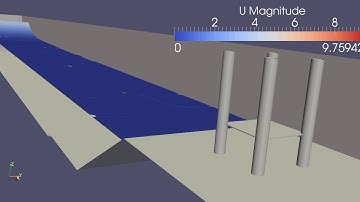 OpenFOAM-5.0 + olaFlow: CFTs with Break-away Slab