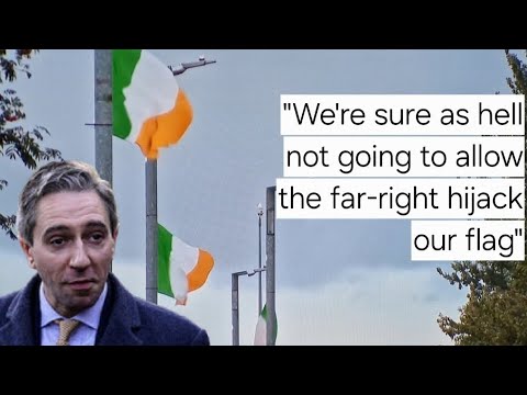 Simon Harris and Micheál Martin speak about Irish people flying the tricolour