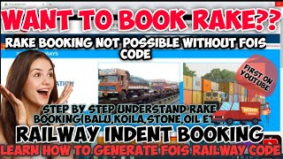 How to Generate your Railway fois code to access your Indent booking|Rake Booking|Railways Detailed screenshot 3