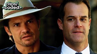 justified (2013) - raylan saves a psychic from a motel murder
