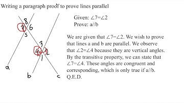 proving lines parallel with a paragraph
